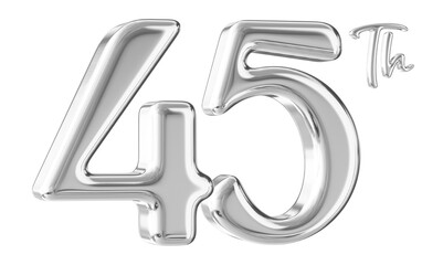 45th Anniversary Silver Number 3D