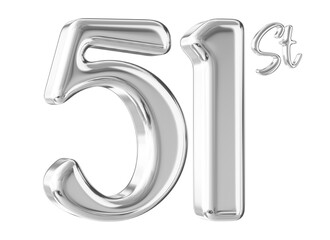 51st Anniversary Silver Number 3D