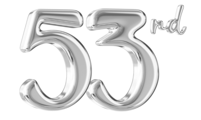 53rd Anniversary Silver Number 3D