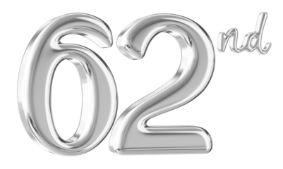62nd Anniversary Silver Number 3D