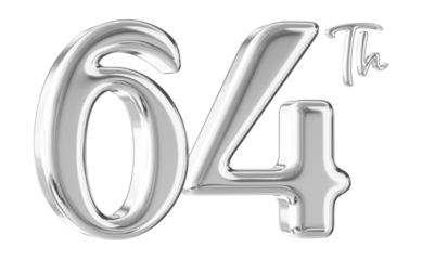 64th Anniversary Silver Number 3D