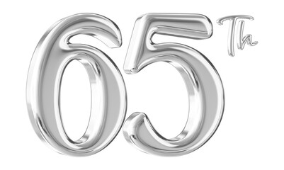 65th Anniversary Silver Number 3D