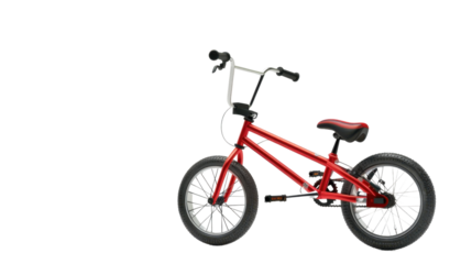 Kid red bicycle on transparent background