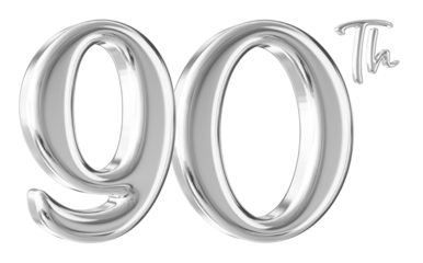 90th Anniversary Silver Number 3D