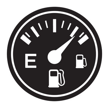 black fuel gauge showing level clip art preview