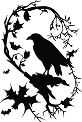 Haunting Crow, Raven – Spooky Gothic Art Design