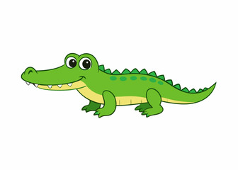 Vector illustration of a fierce crocodile with sharp teeth and scaly skin, perfect for wildlife, animal logos, and nature-themed designs.