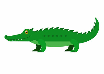 Vector illustration of a fierce crocodile with sharp teeth and scaly skin, perfect for wildlife, animal logos, and nature-themed designs.