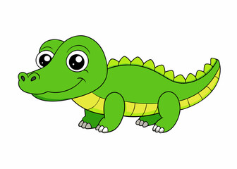 Vector illustration of a fierce crocodile with sharp teeth and scaly skin, perfect for wildlife, animal logos, and nature-themed designs.