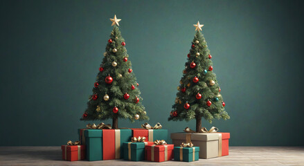 Fototapeta premium christmas tree with presents