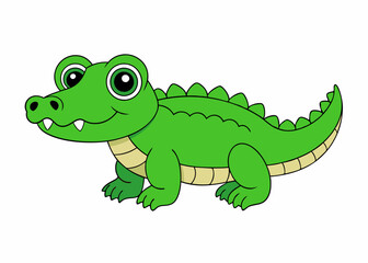 Vector illustration of a fierce crocodile with sharp teeth and scaly skin, perfect for wildlife, animal logos, and nature-themed designs.