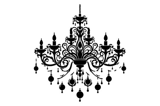 recommend clip art: chandelier silhouette vector illustration - Generative AI