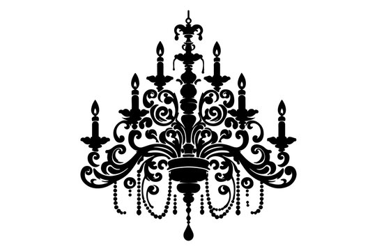 recommend clip art: chandelier silhouette vector illustration - Generative AI