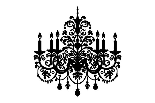 recommend clip art: chandelier silhouette vector illustration - Generative AI