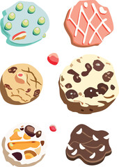 Abstract variations of cookie icons