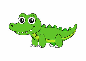 Vector illustration of a fierce crocodile with sharp teeth and scaly skin, perfect for wildlife, animal logos, and nature-themed designs.
