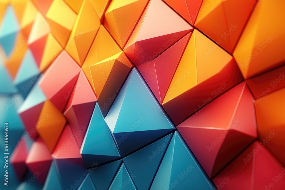 Poster modern abstract background made of colored triangles