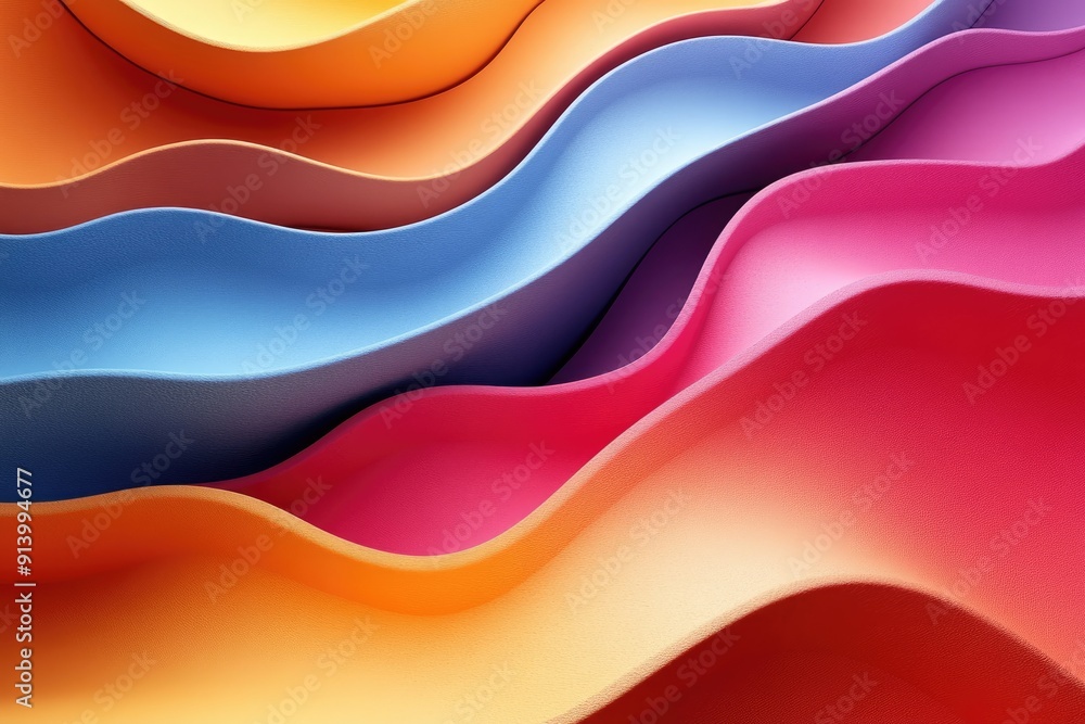 Poster colorful abstract background forming smooth wavy shapes