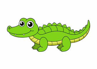 Fototapeta premium Vector illustration of a fierce crocodile with sharp teeth and scaly skin, perfect for wildlife, animal logos, and nature-themed designs.