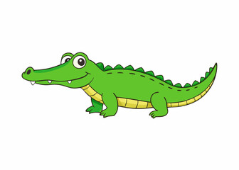 Vector illustration of a fierce crocodile with sharp teeth and scaly skin, perfect for wildlife, animal logos, and nature-themed designs.