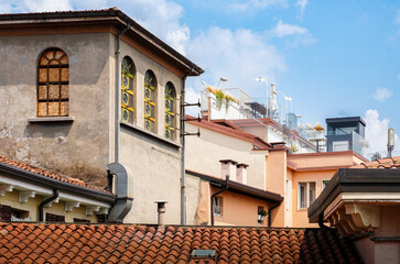 view of the roofs of the italian town verona