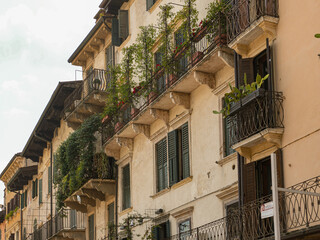 houses in the old town of the city Verona