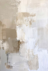 abstract background painting on canvas with white, gray and brown colors