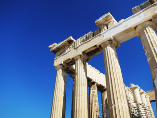 Close up of The Acropolis in Athens, Greece