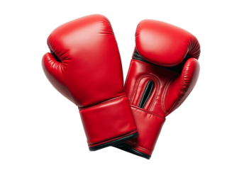 Realistic Red Boxing Gloves Mockup: Isolated on Clean White Background