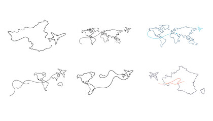 Airplane and Map Art: Unique Designs for Digital and Print Media