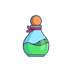 Potion flask minimalist vector illustration ,simple transparent graphic element .Isolated on white background