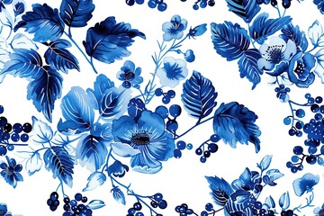 Luxury abstract art botanical composition. Spring minimal design in blue and golden shades. Watercolor flowers, plants, leaves.
