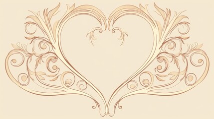 Elegant Floral Heart Frame. Vintage Design Element for Love, Romance, and Celebration