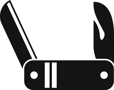 black pocket knife open blades clip art preview