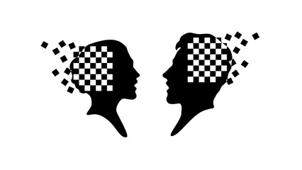 destruction of the psyche, black isolated silhouette