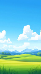 Obraz premium Rural revitalization rural farmland landscape summer work scene illustration