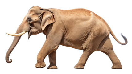 African elephant isolated on transparent background.

