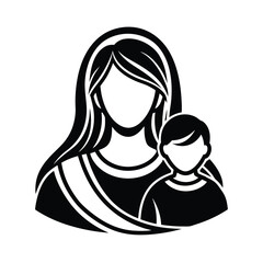 Mother and Baby Silhouette Vector
