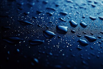 Water droplets on dark cover background. Water droplets concept whit generative ai