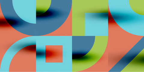 Neo memphis geometric pattern with circles, squares. Pop art abstract background for covers, banners, flyers and posters and other templates