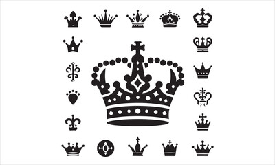 Medieval royal crown queen monarch king lord silhouette icons stock illustration
Crown - Headwear, Vector, Coronation, Logo, Queen Royal Person