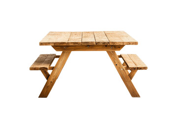 Wooden Picnic Table with Benches