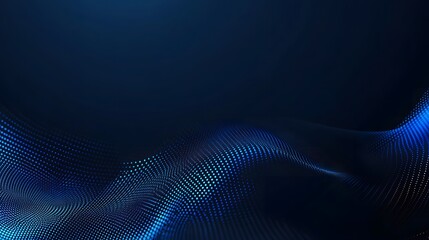 Blue Digital Technology Background with Dots and Lines - Dark Blue Gradient Vector Illustration for Abstract Tech Banner Design