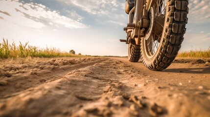 Motorcycle Adventure on a Dusty Road