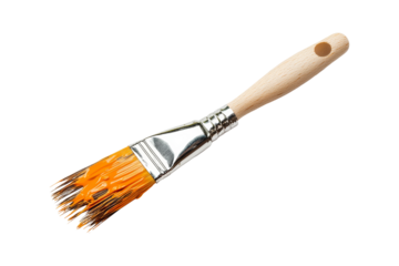 Paintbrush with Orange Paint