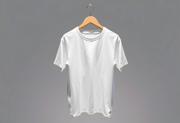 White t-shirt on hangers. t-shirt mockup