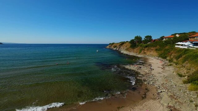 Drone view of Nestinarka Beach near town of Tsarevo, Burgas Region, Bulgaria