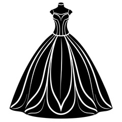 Ball Gown Silhouette Vector