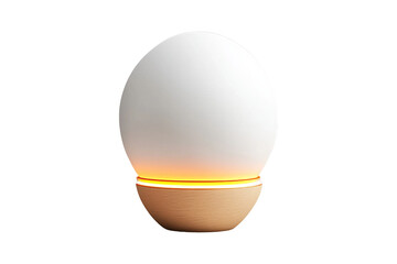 White Egg Lamp with Wooden Base