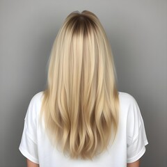 Fototapeta premium Straight blonde hair from the back, showing the texture and shine